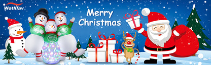 6.5FT Inflatable Snowman Family Decoration with Rotating Colorful LED for Yard & Christmas Party - view 13