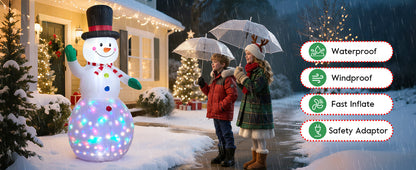 6.5FT Inflatable Snowman Decoration with Motion Sensor & RGB LED for Yard & Christmas Party - view 13