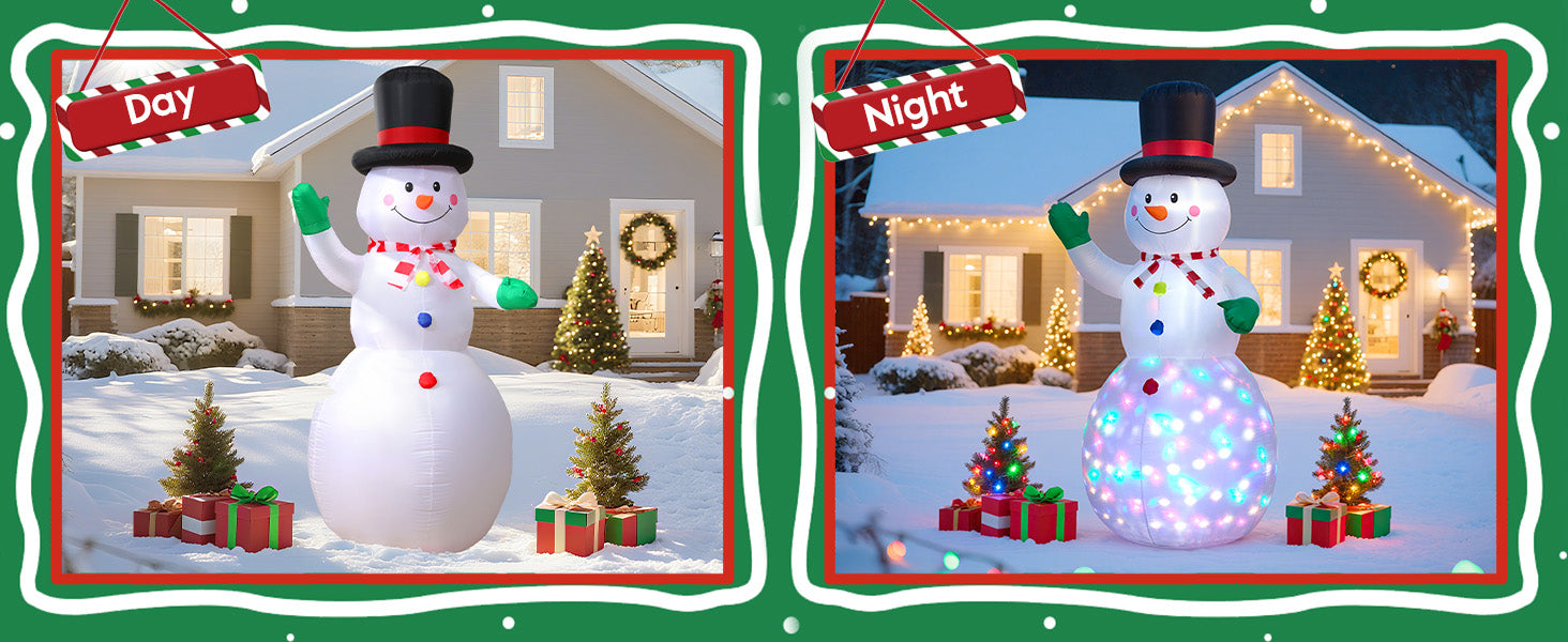 6.5FT Inflatable Snowman Decoration with Motion Sensor & RGB LED for Yard & Christmas Party - view 14