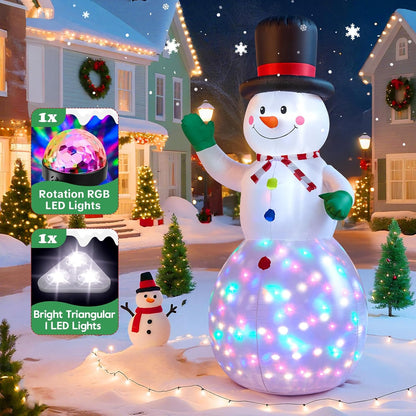 6.5FT Inflatable Snowman Decoration with Motion Sensor & RGB LED for Yard & Christmas Party - view 3