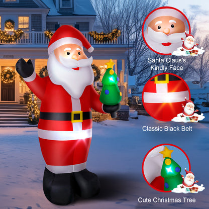 8FT inflatable standing Santa Claus with LED lights for Christmas yard decoration