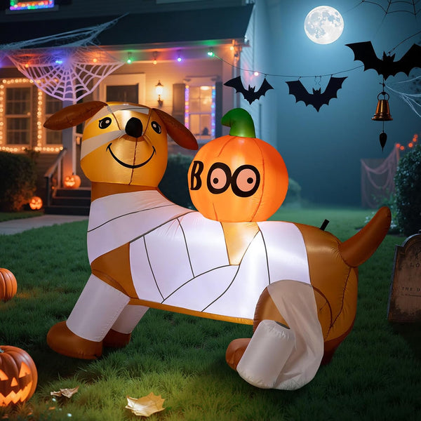 5FT Inflatable Mummy Dachshund with LED Lights