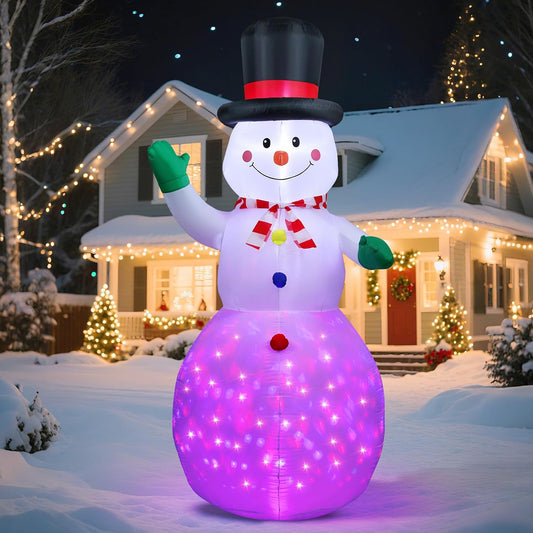 6.5FT Inflatable Snowman Decoration with Rotating 3-Color LED for Yard & Christmas Party - view 1