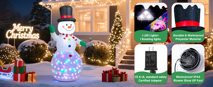 6.5FT Inflatable Snowman Decoration with Motion Sensor & RGB LED for Yard & Christmas Party - view 12
