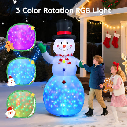 6.5FT Inflatable Snowman Decoration with Rotating 3-Color LED for Yard & Christmas Party - view 4