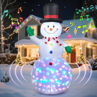 6.5FT Inflatable Snowman Decoration with Motion Sensor & RGB LED for Yard & Christmas Party - view 1