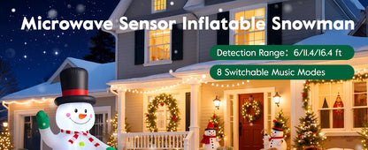6.5FT Inflatable Snowman Decoration with Motion Sensor & RGB LED for Yard & Christmas Party - view 8