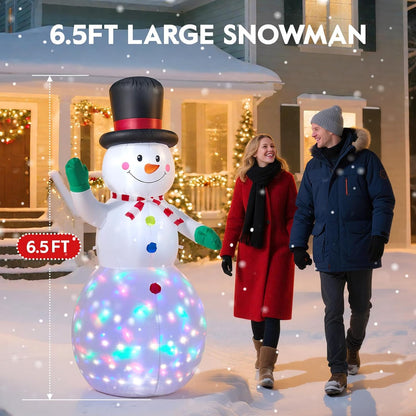 6.5FT Inflatable Snowman Decoration with Motion Sensor & RGB LED for Yard & Christmas Party - view 4