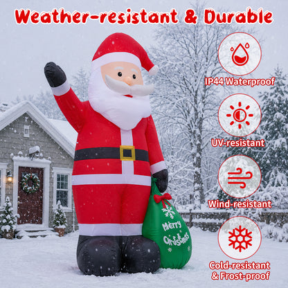 15FT Inflatable Santa Claus with Glowing Gift Bag & LED Lights for Yard & Christmas Party