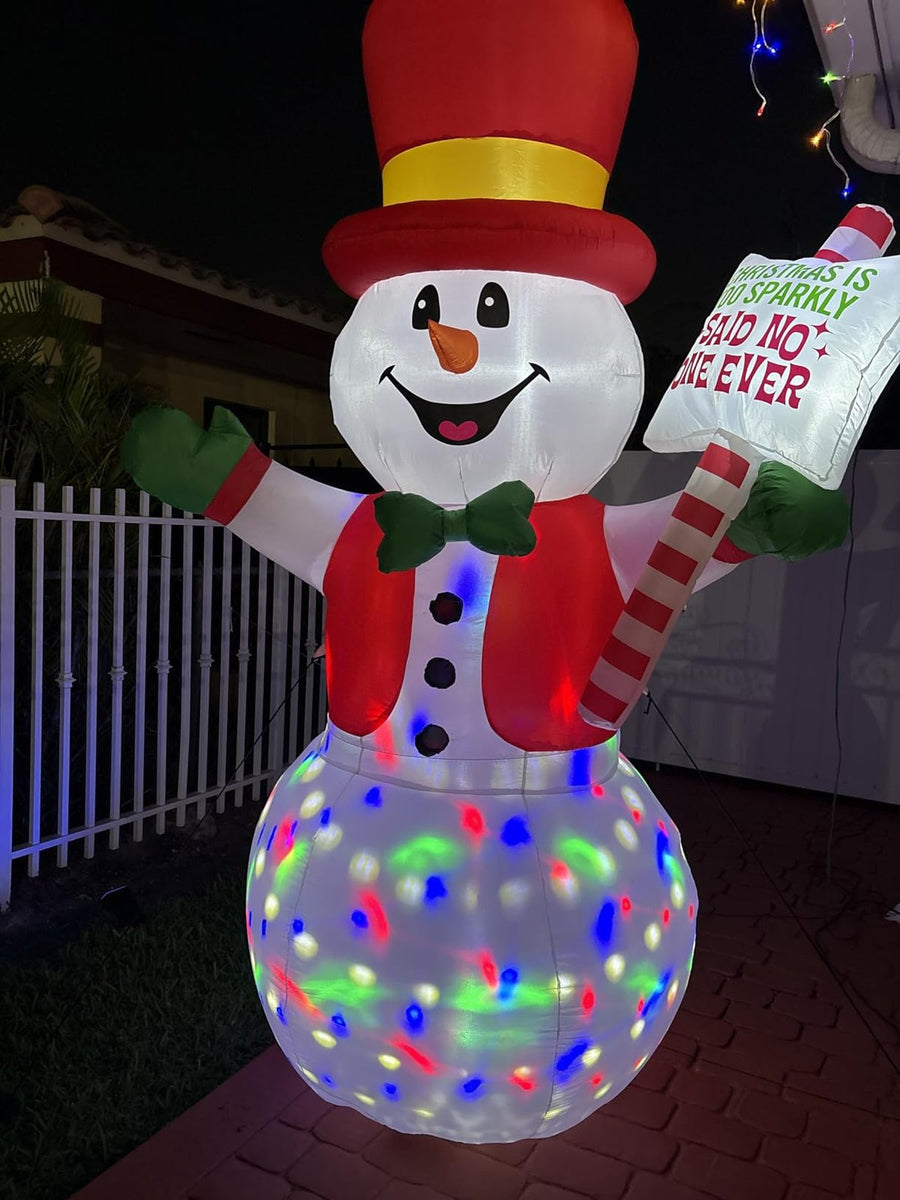 15FT Snowman with Candy Cane Sign